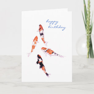 Floating Koi Birthday Card