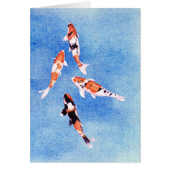 Floating Koi Blue Card (Front)
