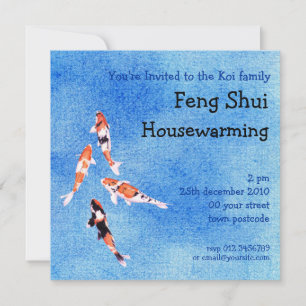 Floating Koi blue Invitation