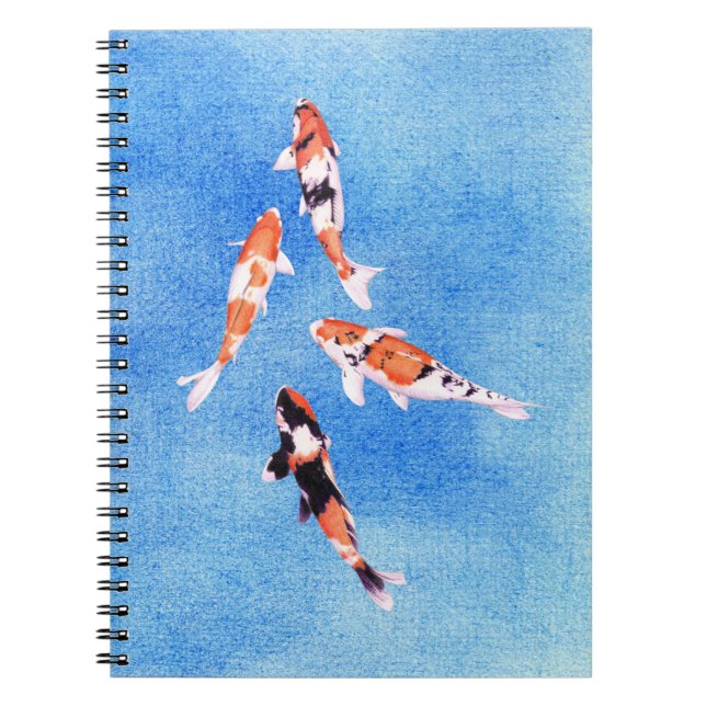 Floating Koi Blue Notebook (Front)