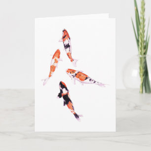 Floating Koi white Card