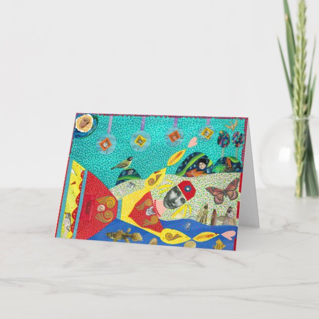 Floating Lady Greeting Card (Front)