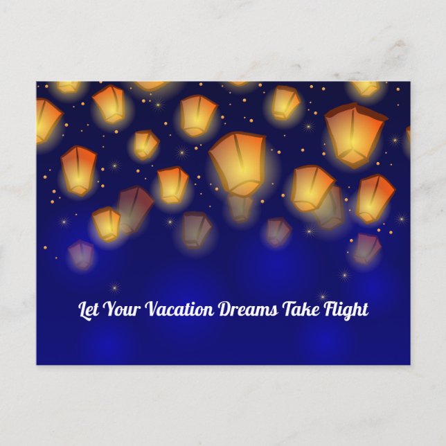 Floating Lantern Vacation Postcard (Front)