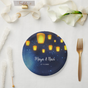Floating Lanterns Wedding Paper Plate