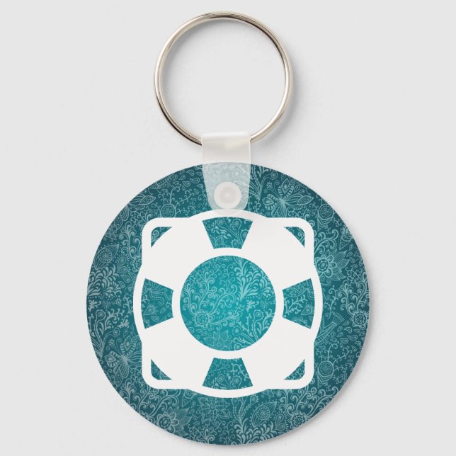 Floating Lifesavers Symbol Key Ring (Front)