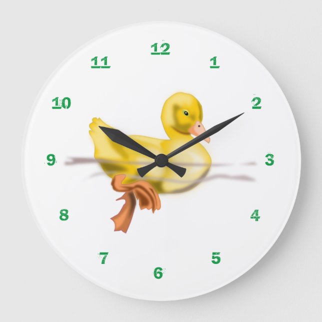 Floating Little Cute Duckling Clock (Front)