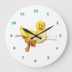Floating Little Cute Duckling - Large Clock