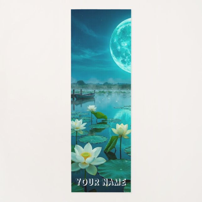 Floating Lotus, Moon Yoga Mat (Front)