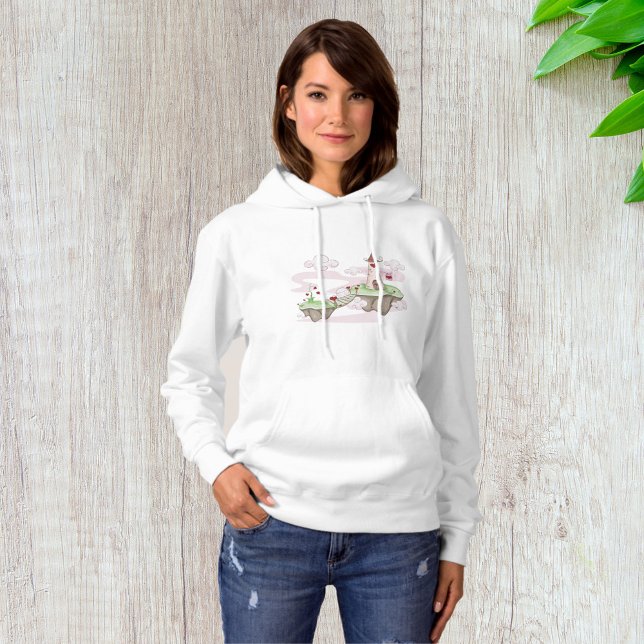 Floating Love Castle Illustration Romantic Fantasy Hoodie (Creator Uploaded)
