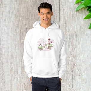 Floating Love Castle Illustration Romantic Fantasy Hoodie