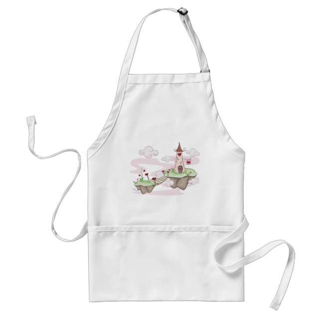 Floating Love Castle Illustration Romantic Fantasy Standard Apron (Front)