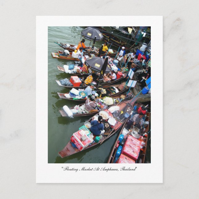Floating Market At Amphawa, Thailand Postcard (Front)