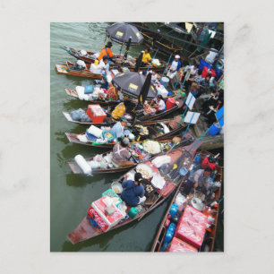 Floating Market At Amphawa, Thailand Postcard
