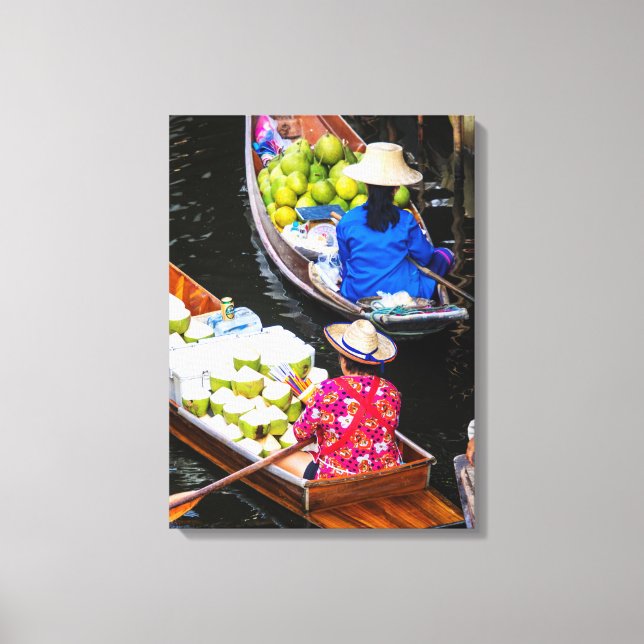 Floating Market in Bangkok Canvas Print (Front)