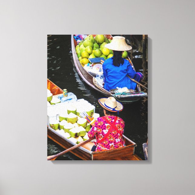 Floating Market in Bangkok Canvas Print (Front)