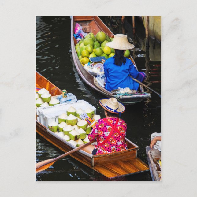 Floating Market in Bangkok Postcard (Front)