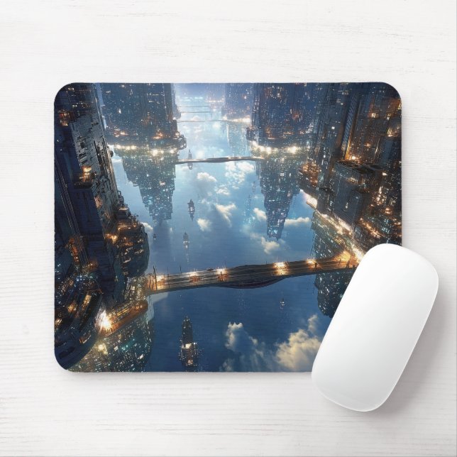 Floating Metropolis in the Sky Mouse Mat (With Mouse)