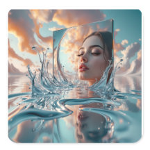 floating mirror panel rises from a calm sea