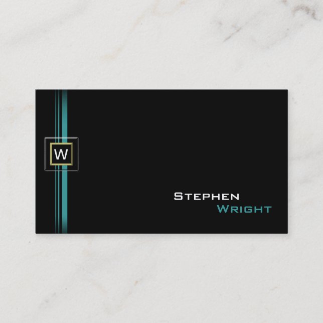Floating Monogram Cube Modern Custom Colour Business Card (Front)