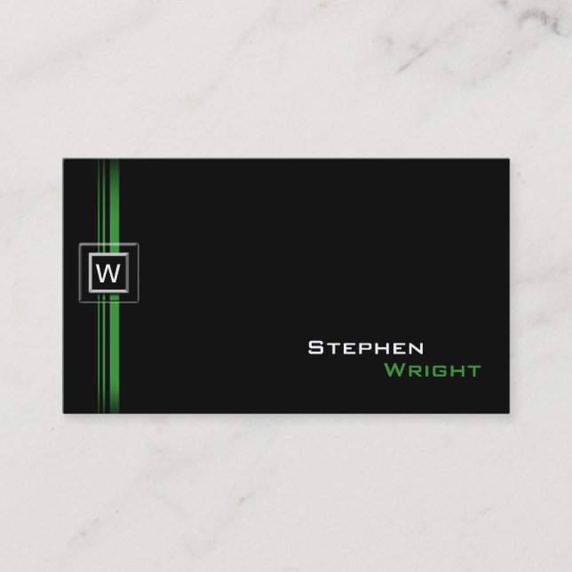 Floating Monogram Modern Custom Colour Business Card (Front)