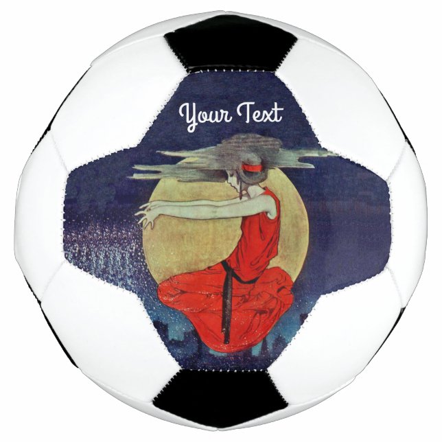 Floating Mysterious Woman Night Sky Magic Dust Football (Front)