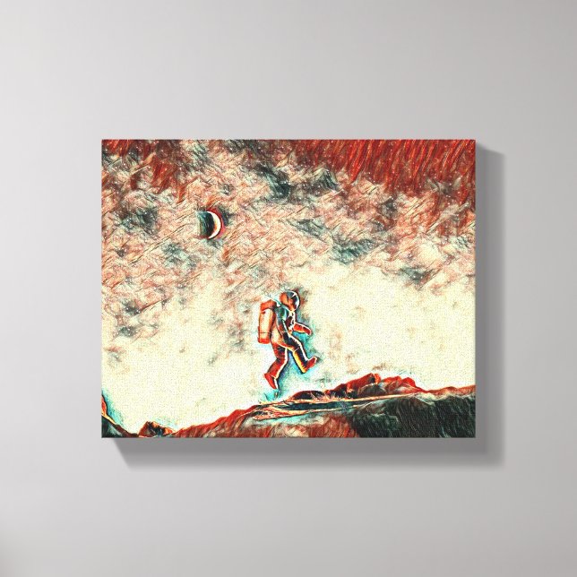 Floating on Discovery: A Scientist's Journey" Canvas Print (Front)