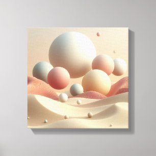 Floating Orbs Above Minimal Abstract Desert Canvas Print