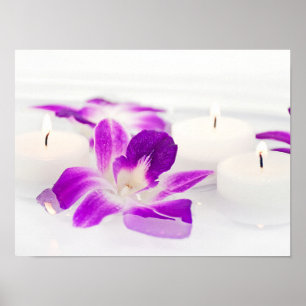 floating orchids and candles poster