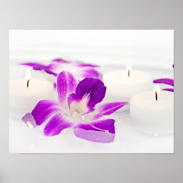 floating orchids and candles poster (Front)