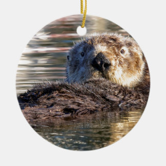 Floating Otter Ceramic Tree Decoration