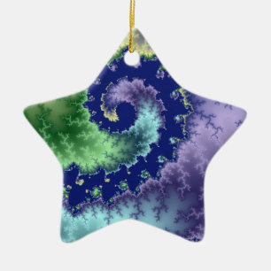 Floating Out Christmas fractal Ceramic Tree Decoration