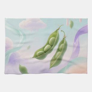 Floating Pea Pods Dreamy Tea Towel
