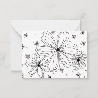 Floating Petals – Colorable Floral Note Card