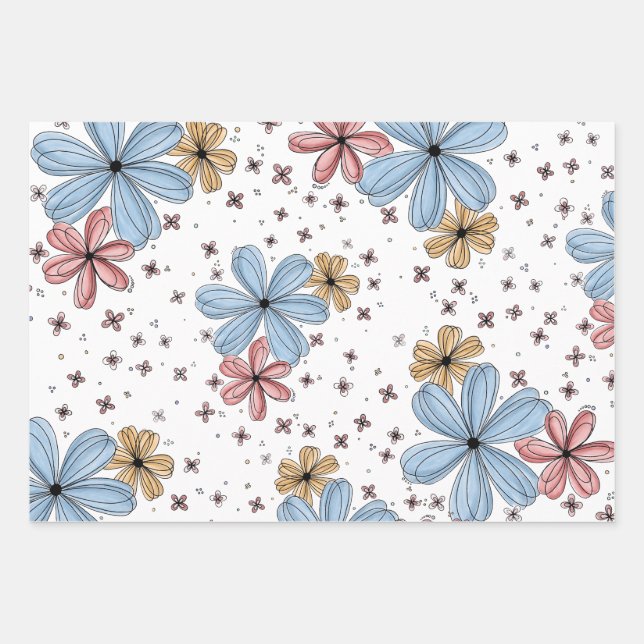 Floating Petals – Floral Wrapping paper (Front)