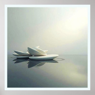 Floating Petals of Stone Design Poster