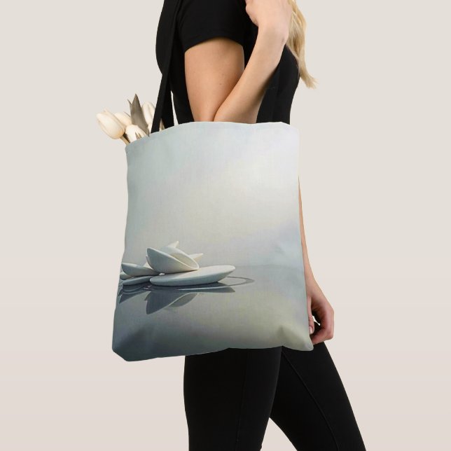 Floating Petals of Stone Design Tote Bag (Close Up)