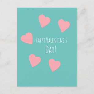 Floating Pink Heart Valentines Day  Love Postcard