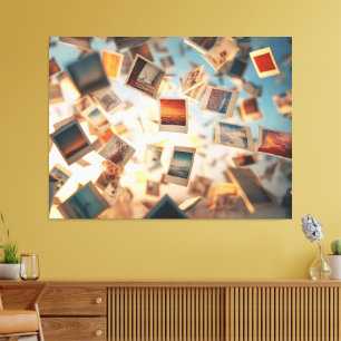 Floating Polaroid Memories Canvas Print