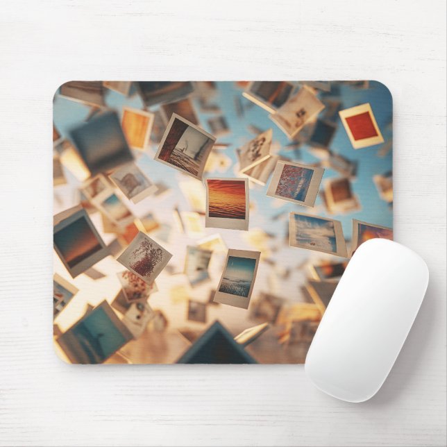 Floating Polaroid Memories Mouse Mat (With Mouse)