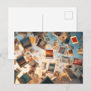 Floating Polaroid Memories Postcard