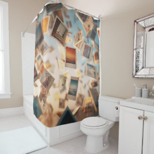 Floating Polaroid Memories Shower Curtain