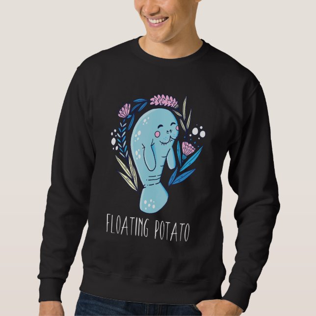 Floating Potato Manatee Marine Life 3 Sweatshirt (Front)