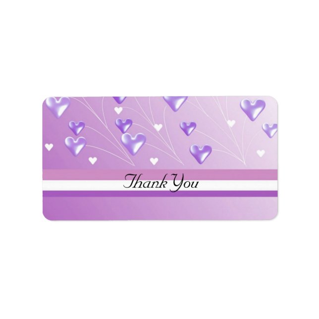 Floating Purple Hearts Label (Front)