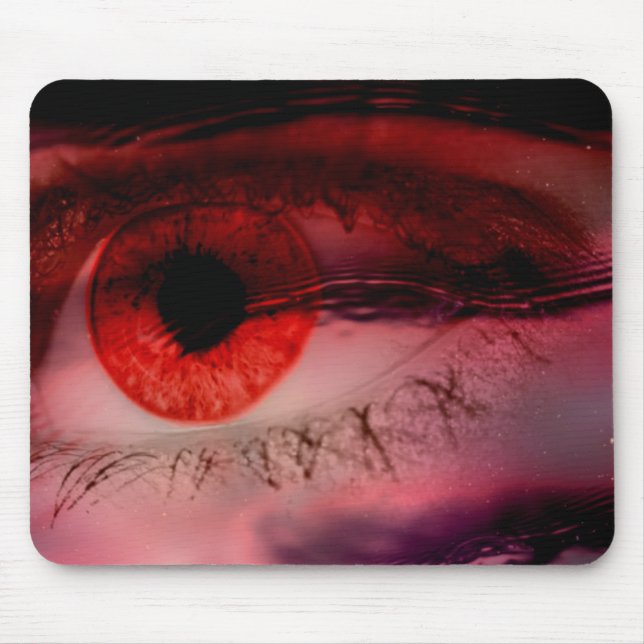 Floating Red Eye Art Mouse Mat (Front)