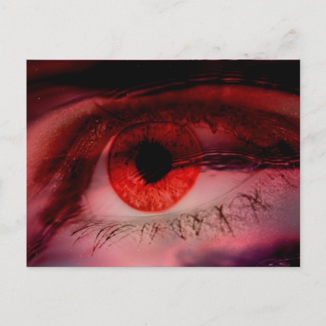 Floating Red Eye Art Postcard (Front)