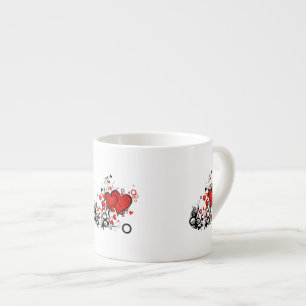 Floating Red Hearts Espresso Cup