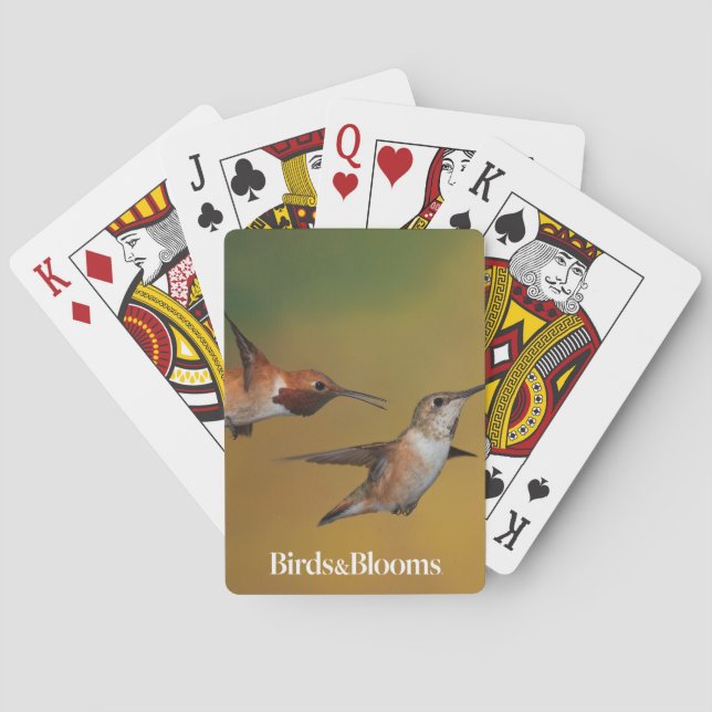 Floating Rufous Hummingbird Playing Cards (Back)