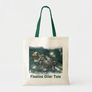 Floating Sea Otter Shopping Tote Series Bag