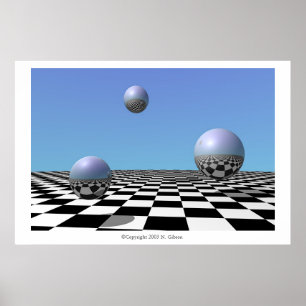 Floating Silver Orbs Poster