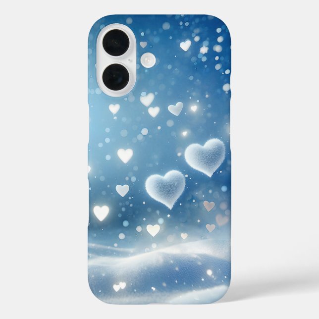 Floating Snow Hearts Over Snow Drifts Case-Mate iPhone Case (Back)